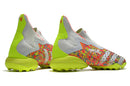 Chuteira Society Adidas Predator Freak + FG White/Orange/Green - Cano Alto